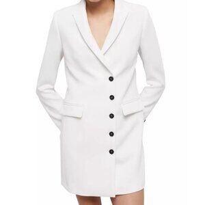 THE KOOPLES Short Crepe Blazer Dress in White